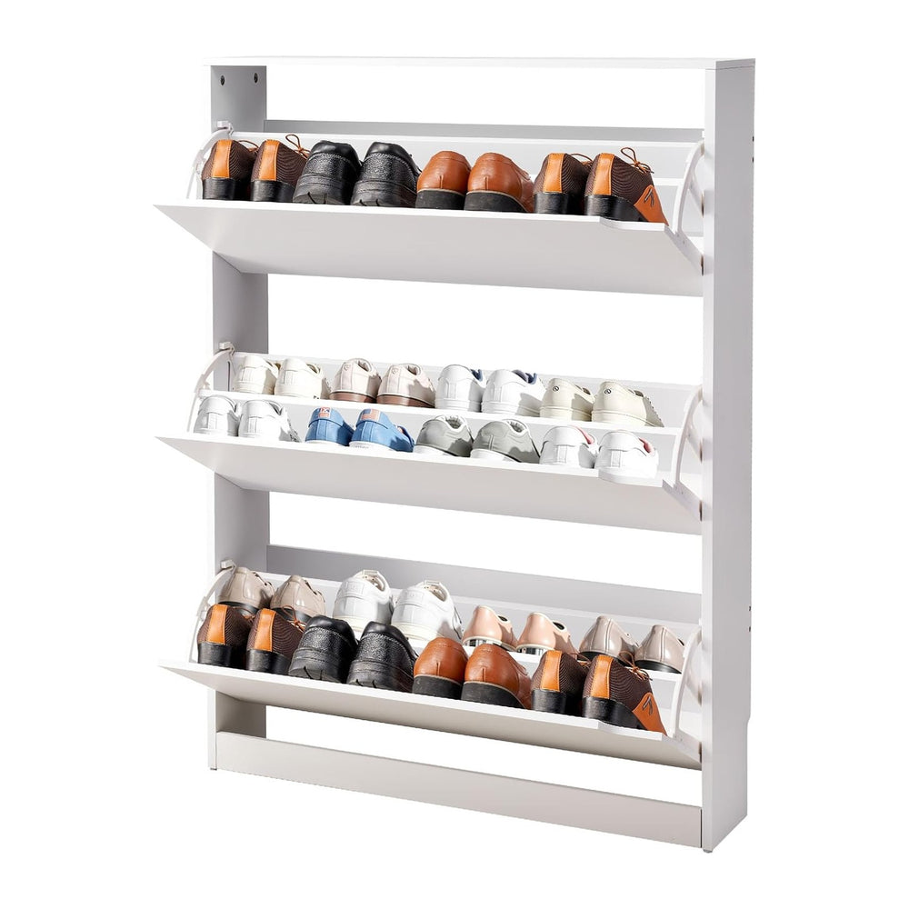 VEVOR Shoe Cabinet with 3 Flip Drawers, Modern Shoes Storage Cabinet with Ant...