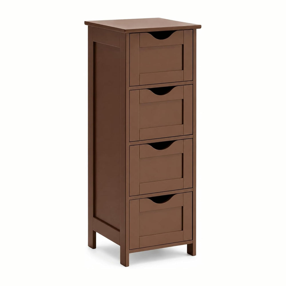 VINGLI 4-Drawer Bathroom Storage Cabinet, Slim Freestanding Floor Cabinet Org...