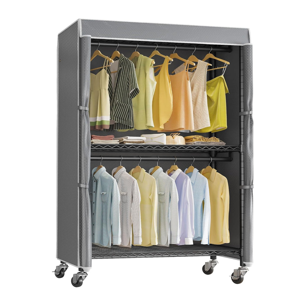 VIPEK R2C Plus Rolling Clothes Rack with Cover Portable Closet Heavy duty