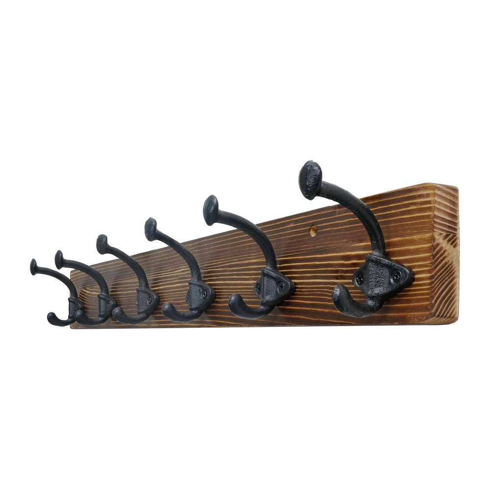 WEBI Rustic Coat Rack Wall Mount,24" Long 6 Cast Iron Coat Hooks Wall Mo...