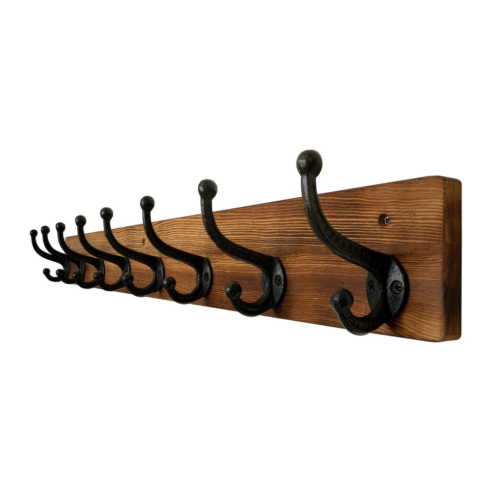 WEBI Rustic Coat Rack Wall Mount,35.43" Long 8 Cast Iron Coat Hooks Wall...