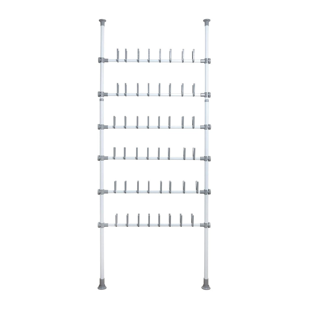 Wenko Adjustable Organizer Shoe Rack, White/Grey, 94 x 165-300 x 9 cm