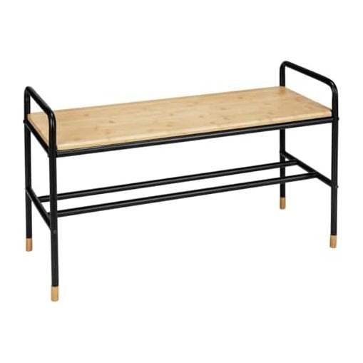 WENKO Shoe Bench Loft Factory Flair Shoe Rack with Shelf for up to 4 Pairs of...