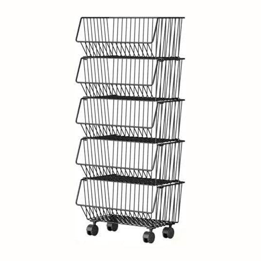 Wire Baskets Organization with Rollers for Kitchen and Home Storage, Vegetabl...