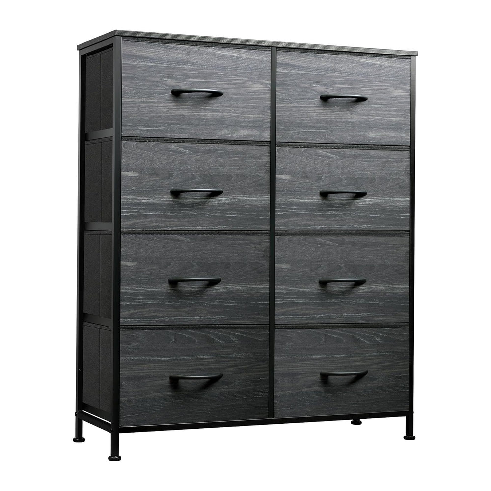 WLIVE 8 Drawer Fabric Dresser for Bedroom, Tall Storage Tower, Charcoal
