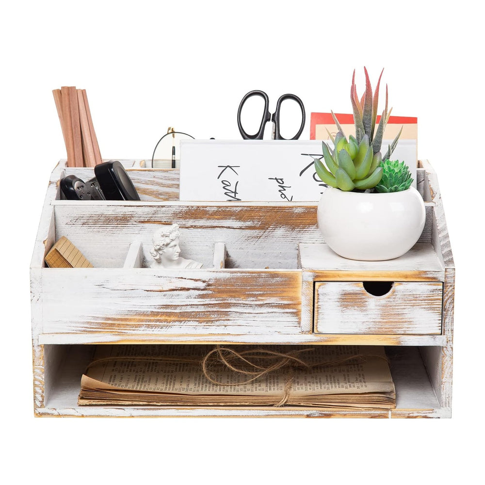 Wood Desk Drawer Organizers with File Organizer Pen holder Office Decor combo...