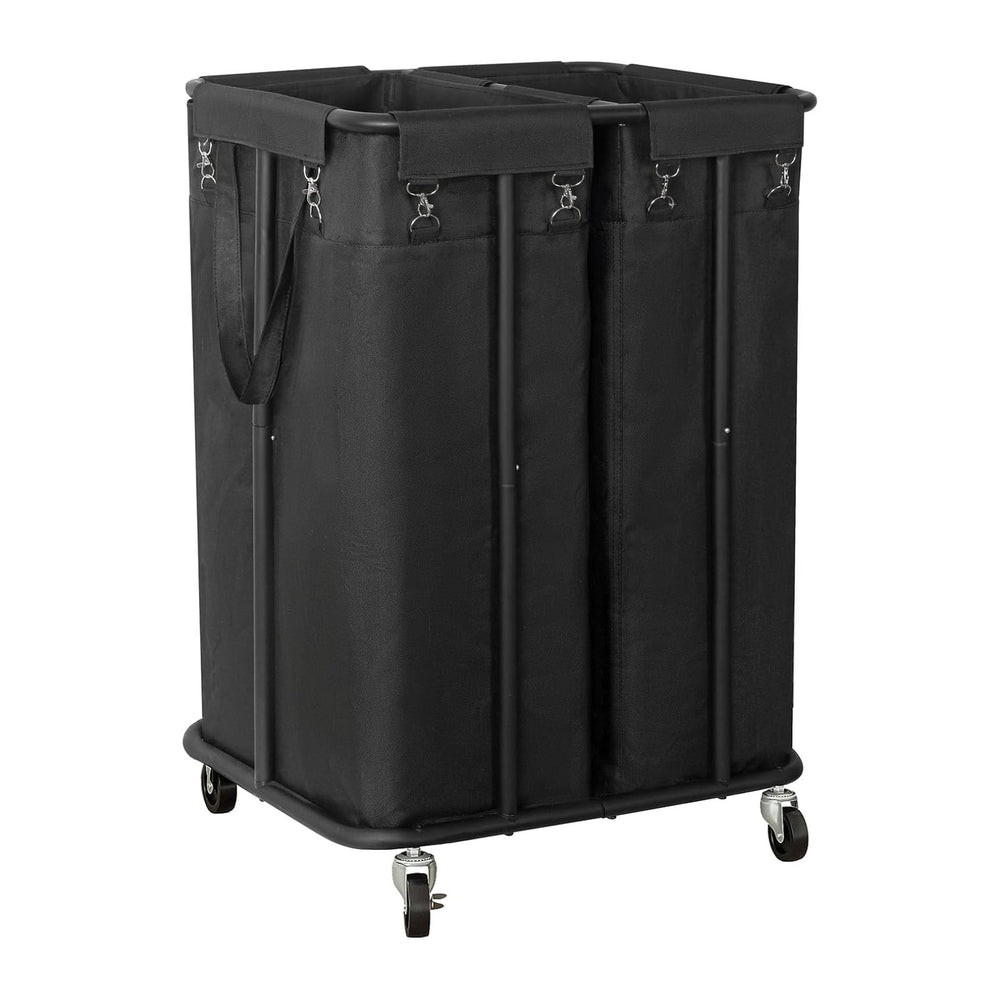 WOWLIVE Double Laundry Hamper with Wheels, 170L Rolling Laundry Basket
