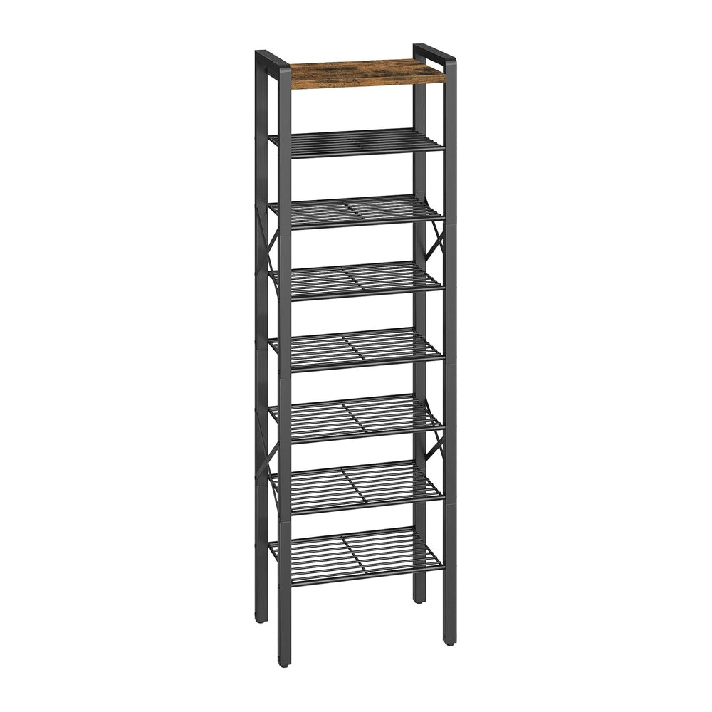YATINEY 8-Tier Narrow Shoe Rack, Tall Shoe Rack for 8-16 Pairs, Slim Shoe Sto...