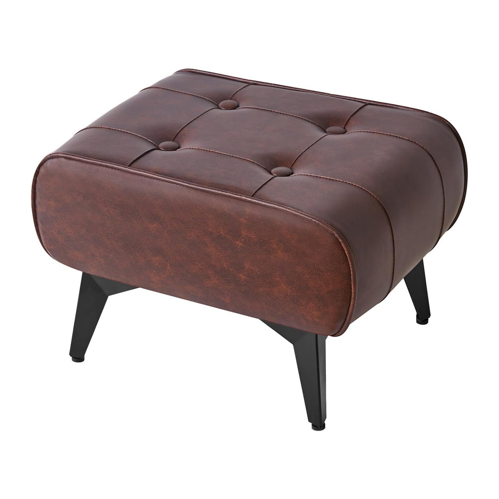 YMYNY Ottoman, Foot Stool with Metal Legs, Faux Leather Stool, Pouf Couch Sto...