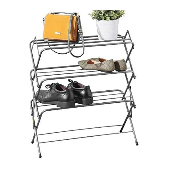 Zenree 4 Tier Folding Shoe Rack, Multifunction Small Organizer and Storage Me...