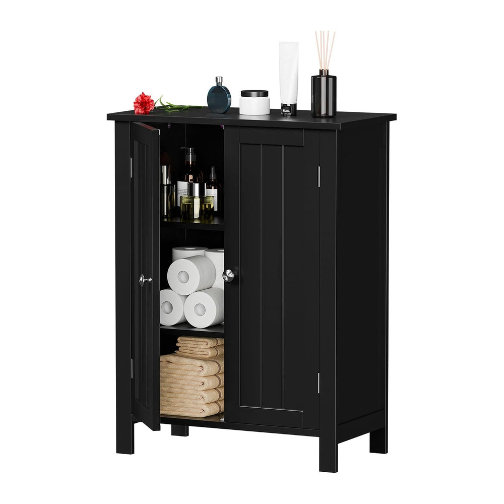 ZENY Bathroom Floor Storage Cabinet with Double Door + Adjustable Shelf, Wood...
