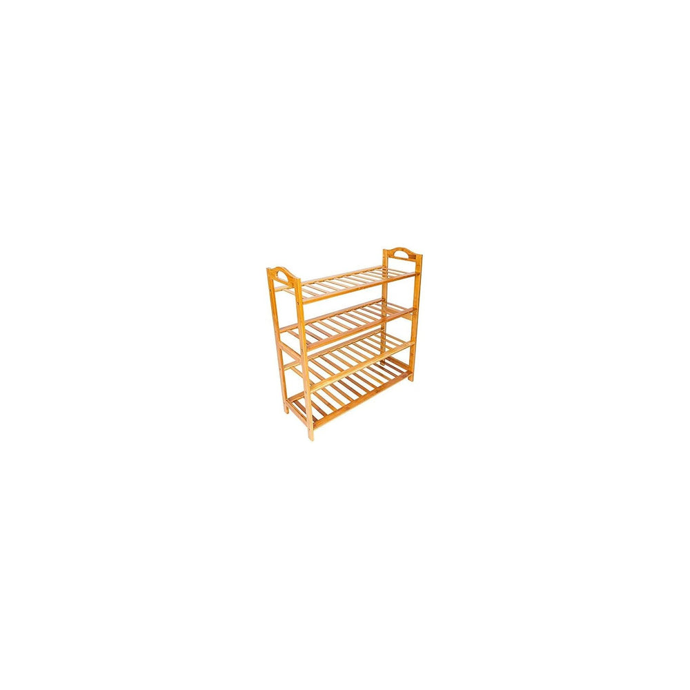 ZYSK 4 Tier Free Standing Bamboo Shoe Rack with Handles,Entryway Shoe Shelf S...