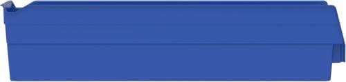 Akro-Mils 30128 Heavy Duty Plastic Shelf Bins, 18"x 4"x 4", Bl...