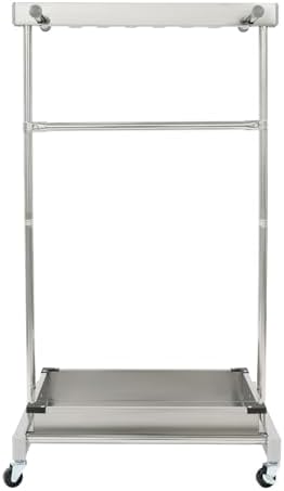 Rolling Mop Holder with Tray, 5 Mops & 12 Hooks, Grab Bar & Crossbar,...