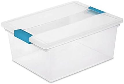 Sterilite Medium Clear Multipurpose Plastic Storage Tote, 8 Pack, and Large C...