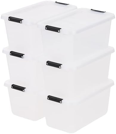 IRIS USA 6-Pack 13.5 Quart Clip Box with Latching Lid