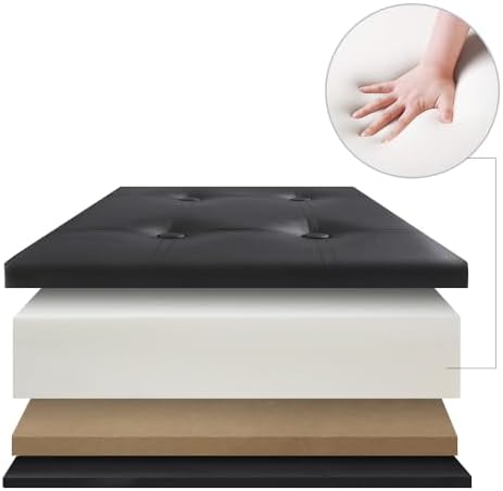 Camabel 43 Inch Folding Storage Ottoman Bench 125L Hold up 700lbs Ottoman wit...