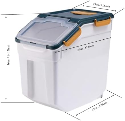 2 Pack 25lbs Rice Storage Container with Wheels, Flour and Sugar Container