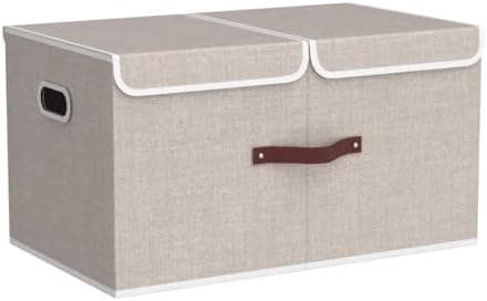 TYEERS Extra Large Collapsible Storage Bins with Lids and Compartments, Washa...
