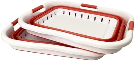 SAMMART Pack of 2 Collapsible Plastic Laundry Basket & Clothes Hamper, Co...