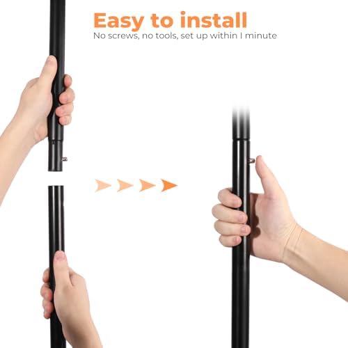 Fishat 48"W x 15"D x 67"H Portable Black Double Rods Garment C...