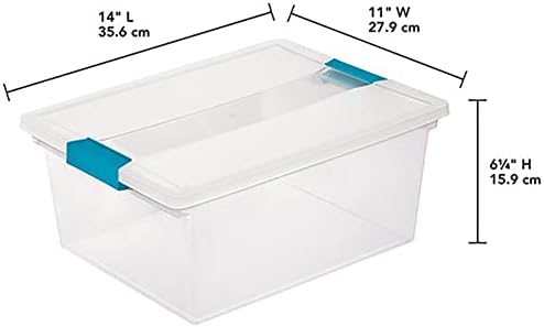 Sterilite Medium Clear Multipurpose Plastic Storage Tote, 8 Pack, and Large C...