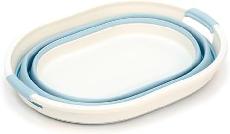 SAMMART 28L (7.4Gallons) Collapsible Plastic Laundry Basket - Oval Tub/Basket...