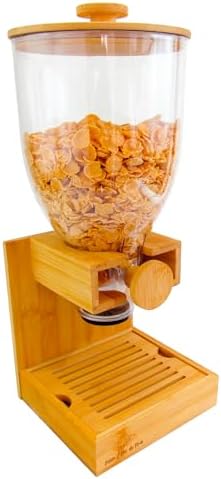 Bamboo Dispenser 3.5Liters (118 fl Oz) , Cereal Dispenser, Storage Container,...