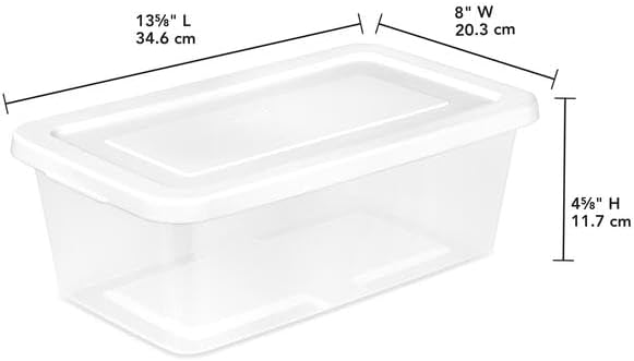 Sterilite 6 Quart Clear Storage Bins with Lids, 18-Pack Plastic Storage Conta...