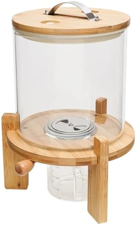 AngelcityCC Flour and Cereal Container, Rice Dispenser 5L Glass Food Storge C...