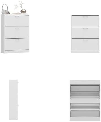 AGOTENI Shoe Cabinet with 3 Flip Drawers, Shoe Storage Organizer with 2-Tier ...