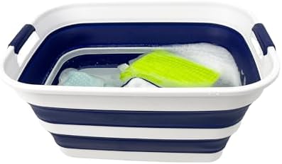 SAMMART Collapsible Plastic Laundry Basket with Handle/Foldable Pop Up Storag...