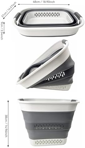 SAMMART 40L (10.5 Gallon) Collapsible Plastic Laundry Basket - Foldable Pop U...