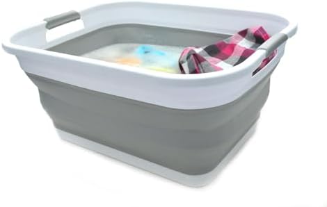 SAMMART 41L (10.8 gallon) Collapsible Plastic Laundry Basket-Foldable Pop Up ...