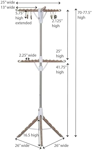 Household Essentials 2 Tier Tripod Clothes Drying Rack, Air Dryer and Garment...