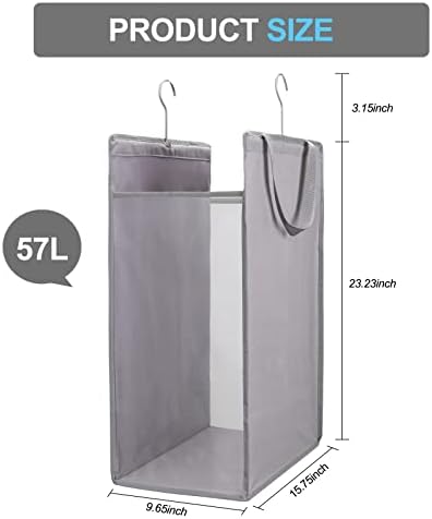 FENTEC Hanging Laundry Hamper，2 Pack Grey Hanging Laundry Basket