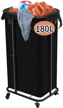 Longzhuo 180L Laundry Basket with Wheels, Rolling Laundry Basket with Removab...