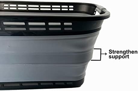 SAMMART 42L (11 Galloons) Collapsible Plastic Laundry Basket - Foldable Pop U...