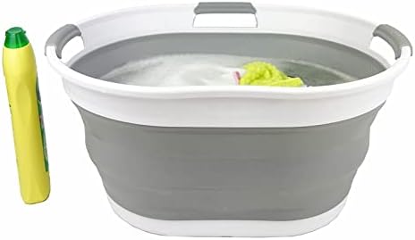 SAMMART 25L (6.6 Gallon) Collapsible Plastic Laundry Basket - Foldable Pop Up...