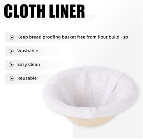 12-Pack Mini Banneton 5" Round Proofing Basket w/Liner