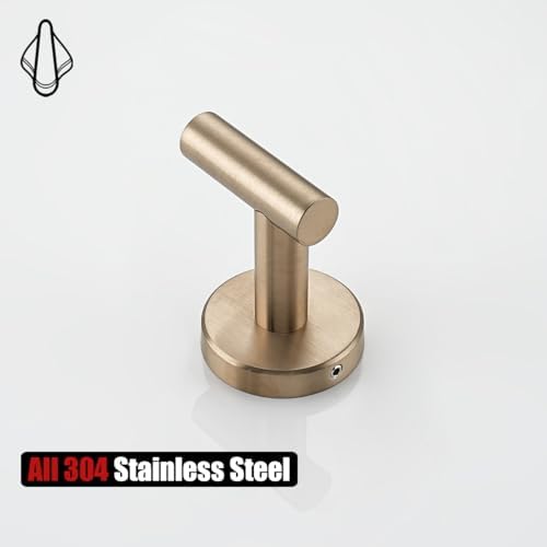 JQK Bathroom Towel Hook Champagne Bronze, Coat Robe Clothes Hook for Bathroom...