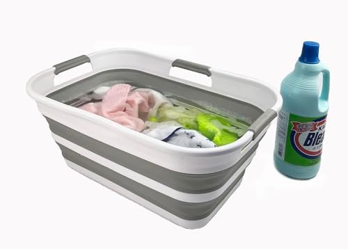 SAMMART 21L (5.5 Galloons) Collapsible Plastic Storge Basket - Foldable Pop U...