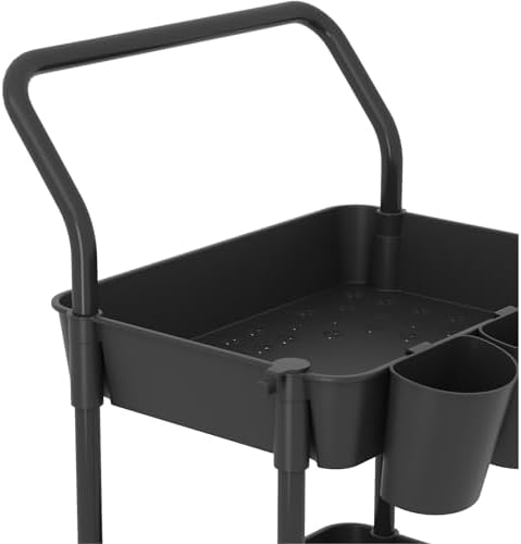 Buzowruil 4-Tier Rolling Utility Cart, Storage Cart with Handle Multi-Purpose...