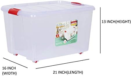 AIR O MATIC ARISTO Multipurpose Plastic Storage Container Box with Wheels 45 ...