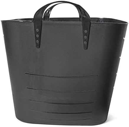 Life Story 6 Pack Flexi Tub Basket, 6.6 Gal Plastic Storage Totes, Black