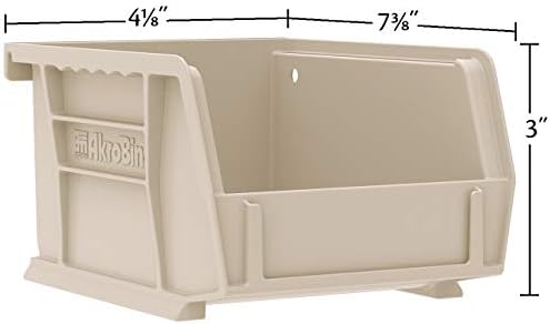 Akro-Mils 30220 AkroBins Plastic Storage Bins, 7"x4"x3", Blue,...