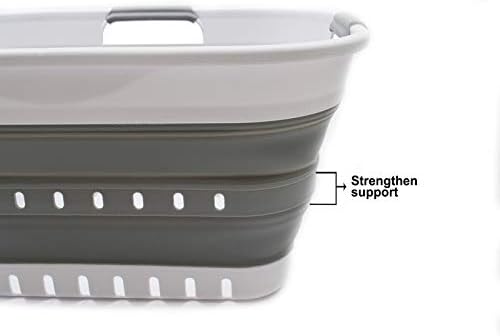 SAMMART 19L (5 gallon) Super Mini Collapsible 3 Handled Plastic Basket - Fold...