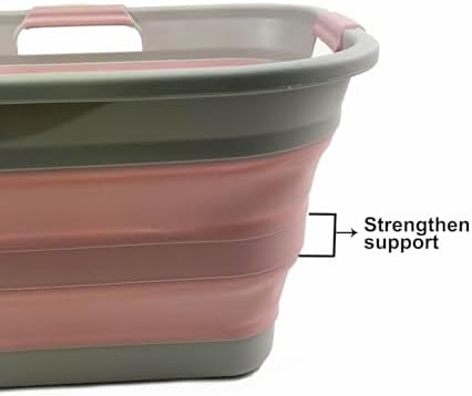 SAMMART 30L (8 gallon) Collapsible Plastic Laundry Basket-Foldable Pop Up Sto...