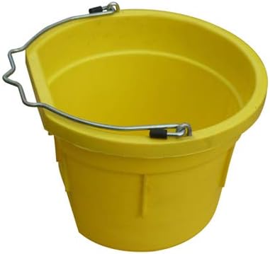8 Quart 2 Gallon Yellow Flat Back Farm/Ranch/Shop Utility Bucket Pail - Pack ...