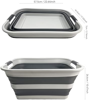 SMMART Collapsible Plastic Laundry Basket with Handle/Foldable Pop Up Storage...